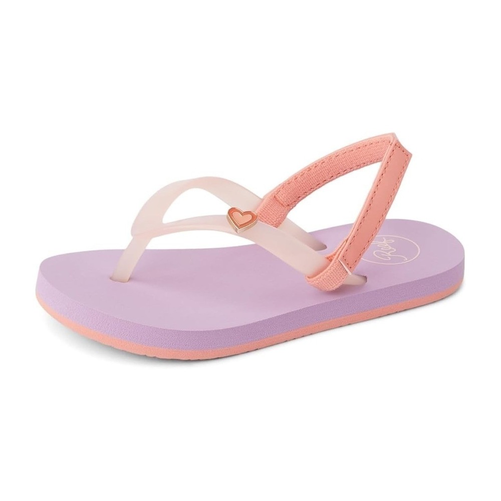 REEF Kids Size 11 Little Charming Flip Flop Thin Strap Sandals Lavender/Coral - Picture 2 of 8